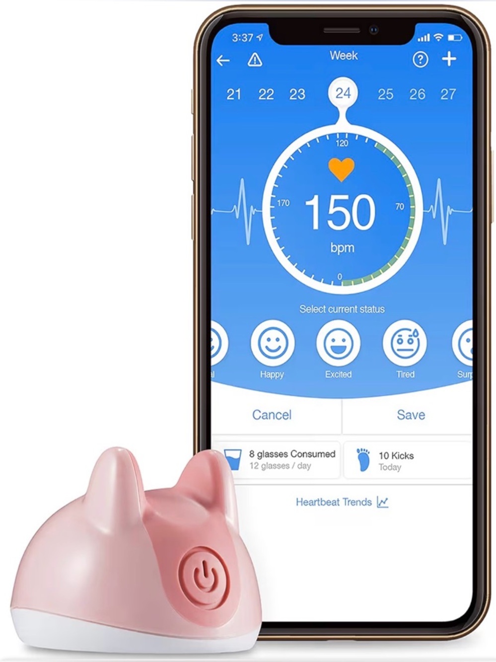 Pink Kids Bluetooth Heart Rate Monitor with App